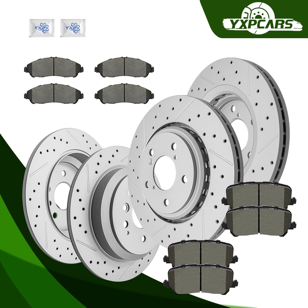 Front Rear Disc Rotors Ceramic Brake Pads Kit for 2017 – 2025 Honda Ridgeline