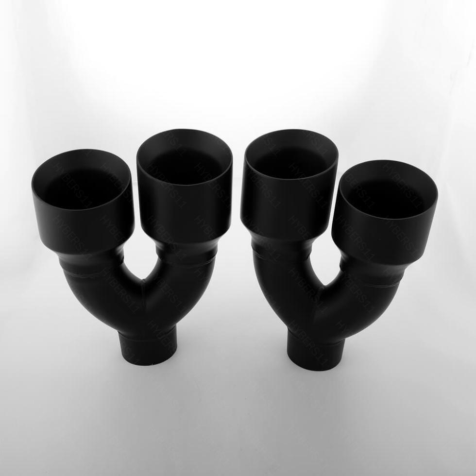 Black Quad 4.5″ Out Exhaust Tips 3″ In Slant Staggered Dual Wall Stainless Steel