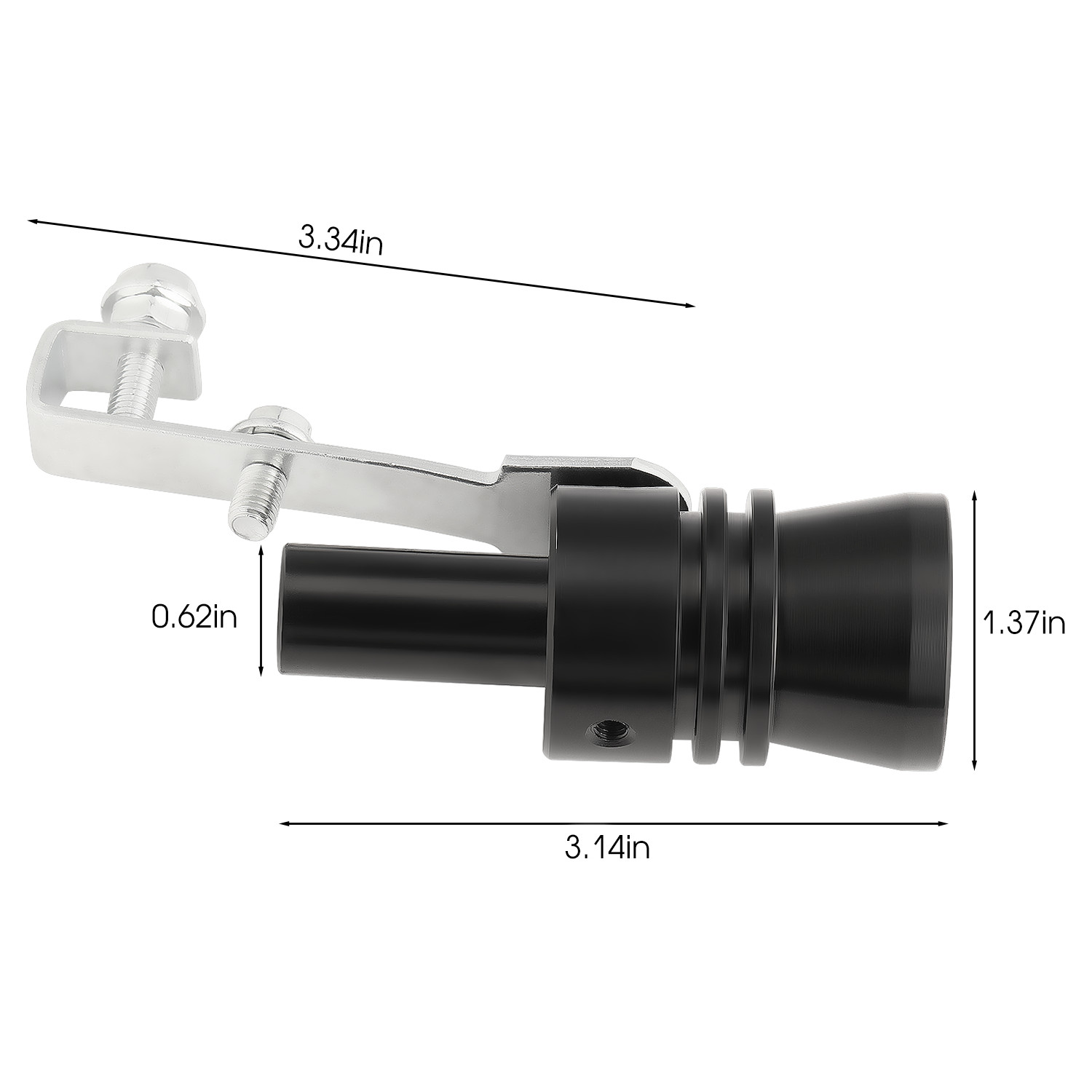 Car Turbo Sound Muffler Exhaust Pipe Roar Maker Whistle Sound Loud XL Black