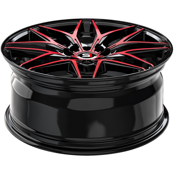 (Set of 4) Spec-1 SP-60 17×7.5 5×112/5×4.5″ +42mm Black/Red Wheels Rims 17″ Inch