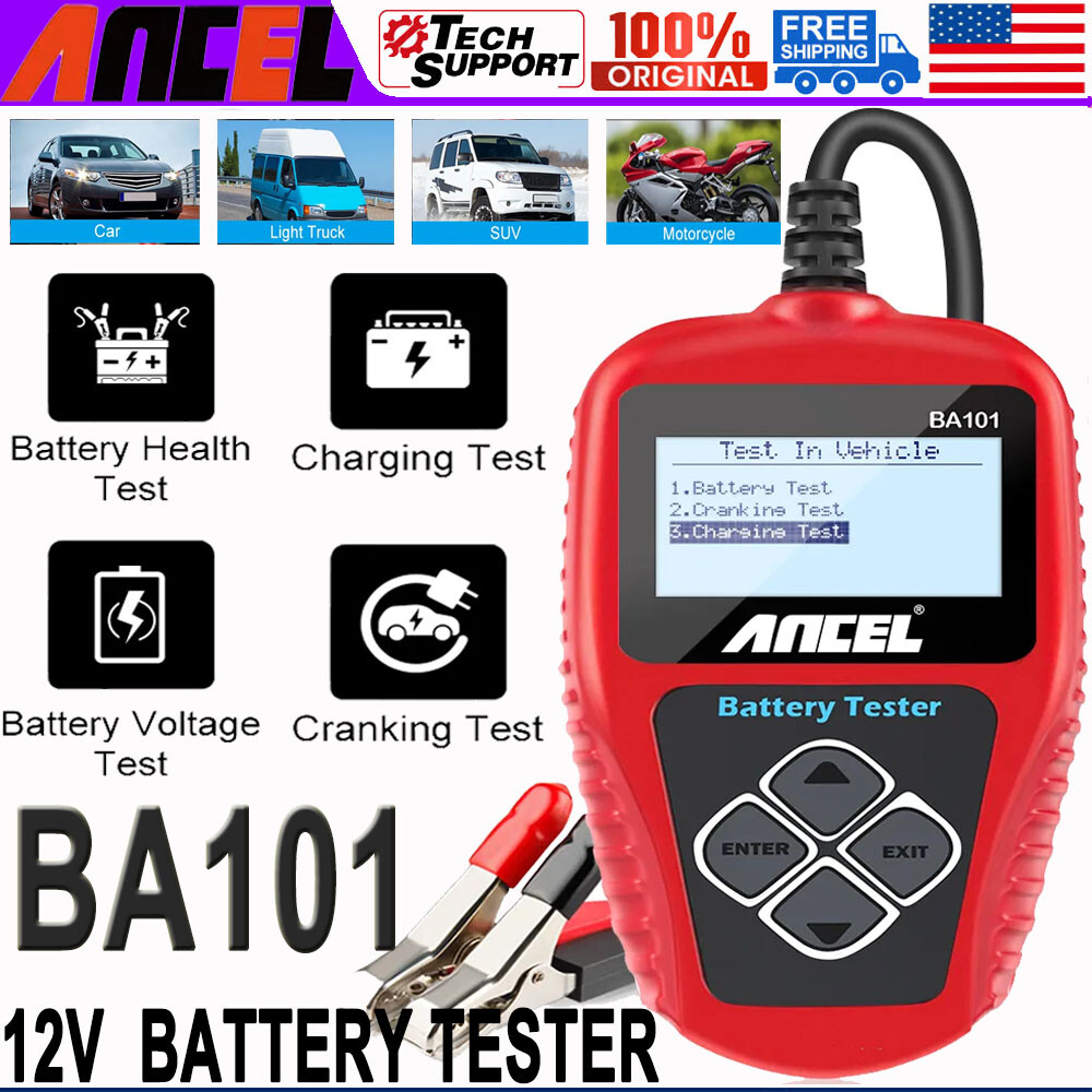 Car Battery Tester 12V Digital Load Test 100 to 2000CCA Analyzer Tester Tool
