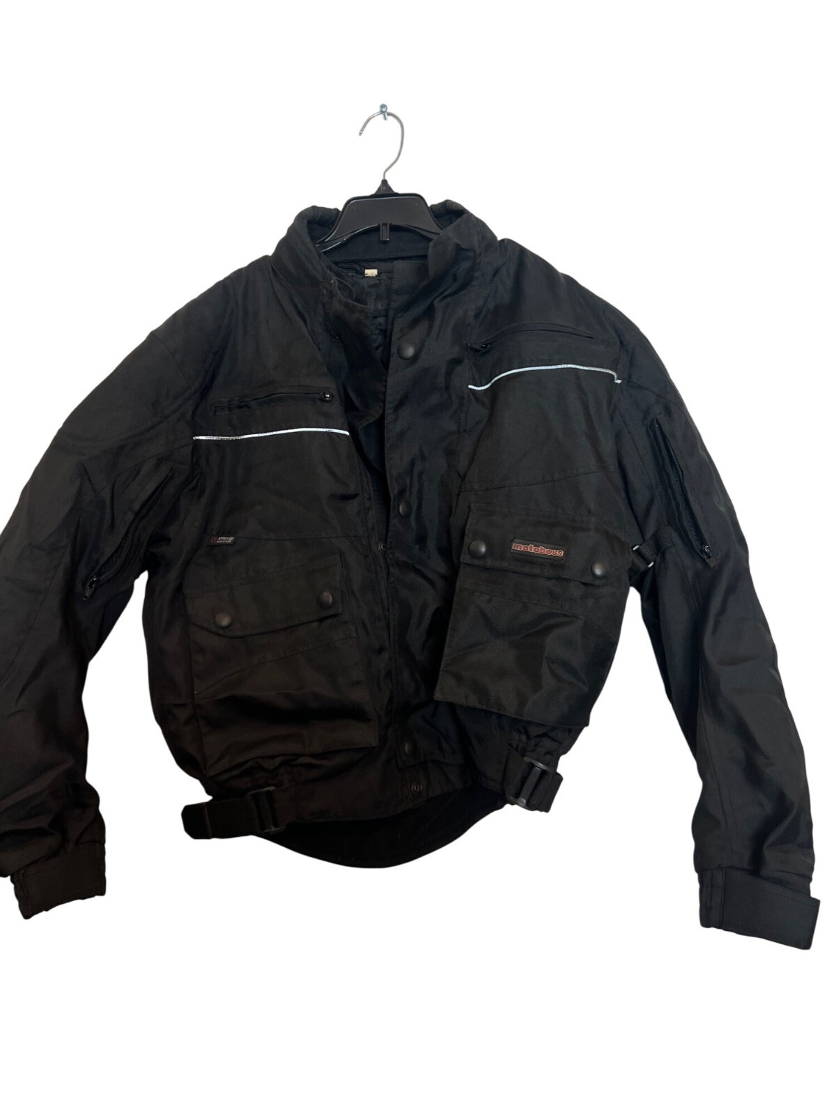 Motoboss Motorcycle Jacket Black Armored Size S CE Approved