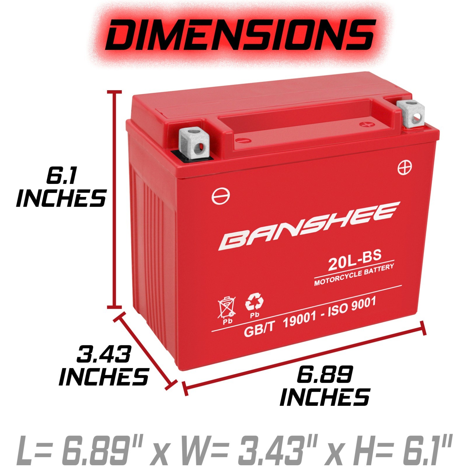 Banshee 12V Maintenance Free Battery Compatible with Harley ty 2000-2007