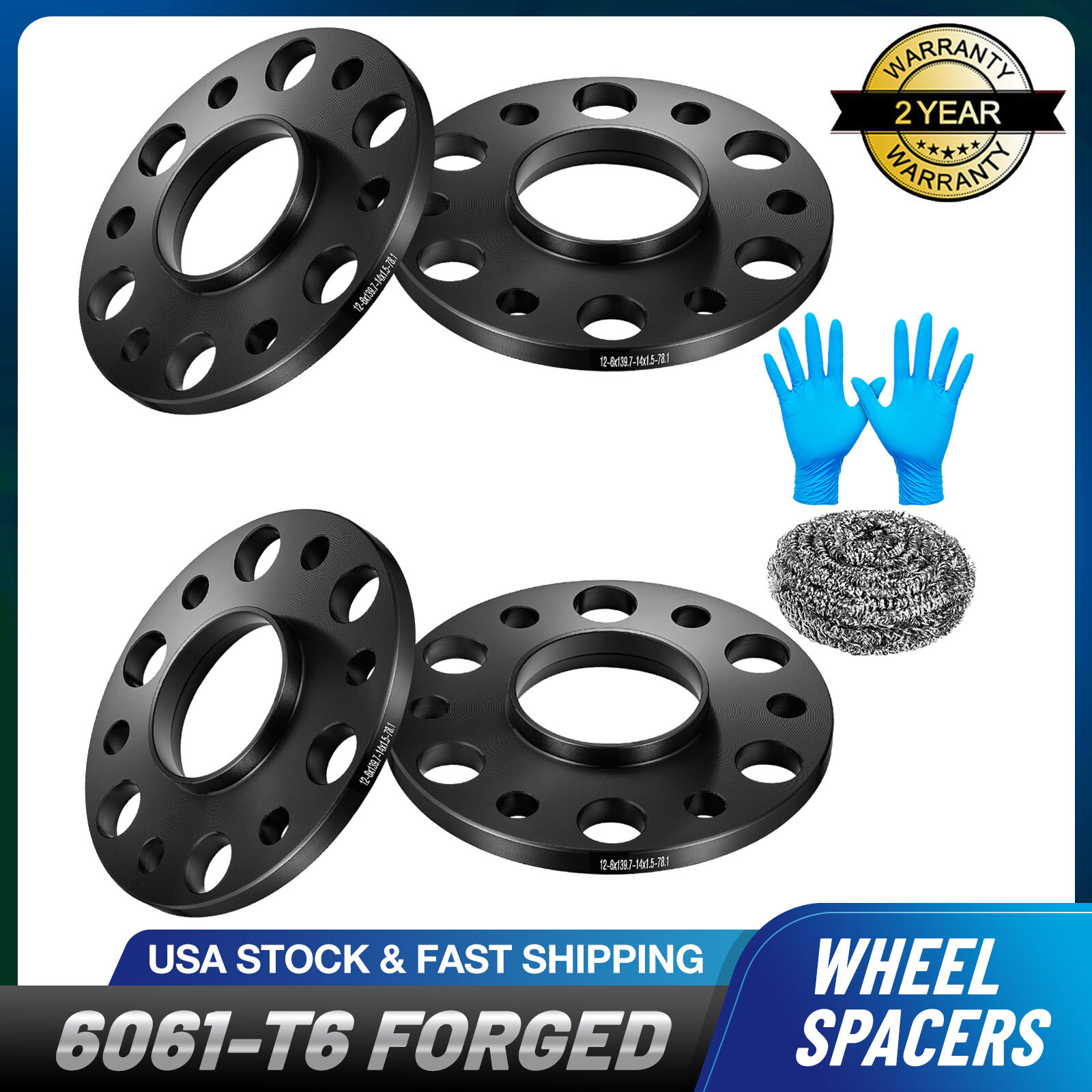 4Pcs 6×5.5 6×139.7 Hub Centric Wheel Spacers 12mm For Chevy 1500 GMC 78.1mm CB