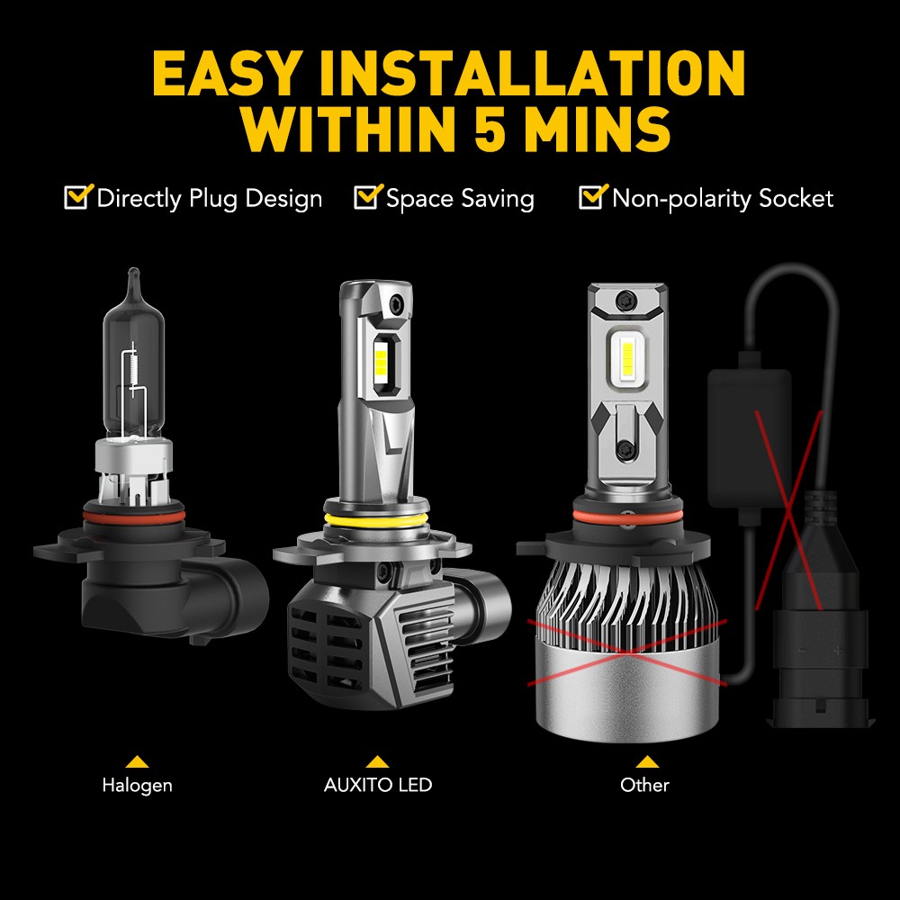 9012 LED Headlight Bulb Kit High Low Beam 5500000LM Super Bright 6500K White ZH