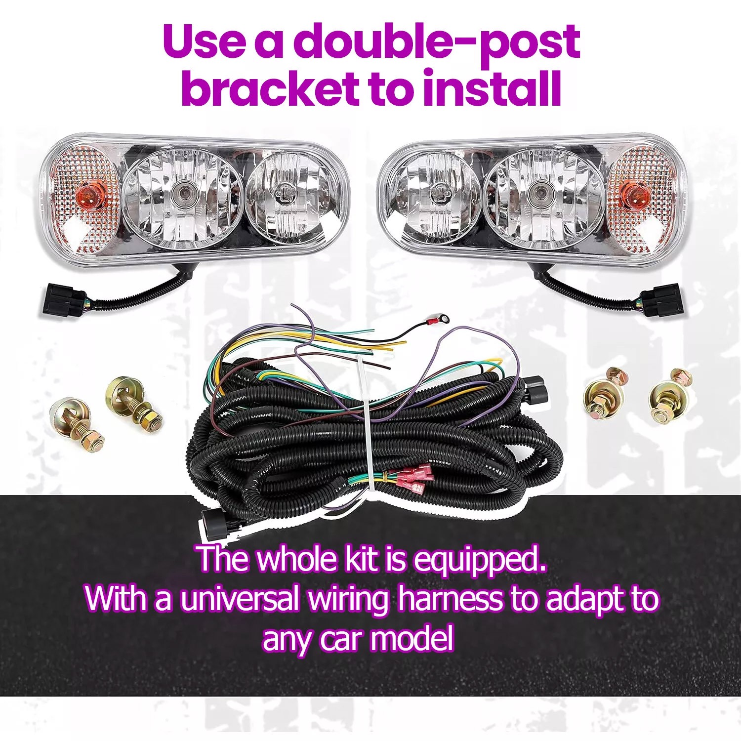 Universal Snow Plow Lights Kit Fits Boss Western Fisher Blizzard Hinker 1311100