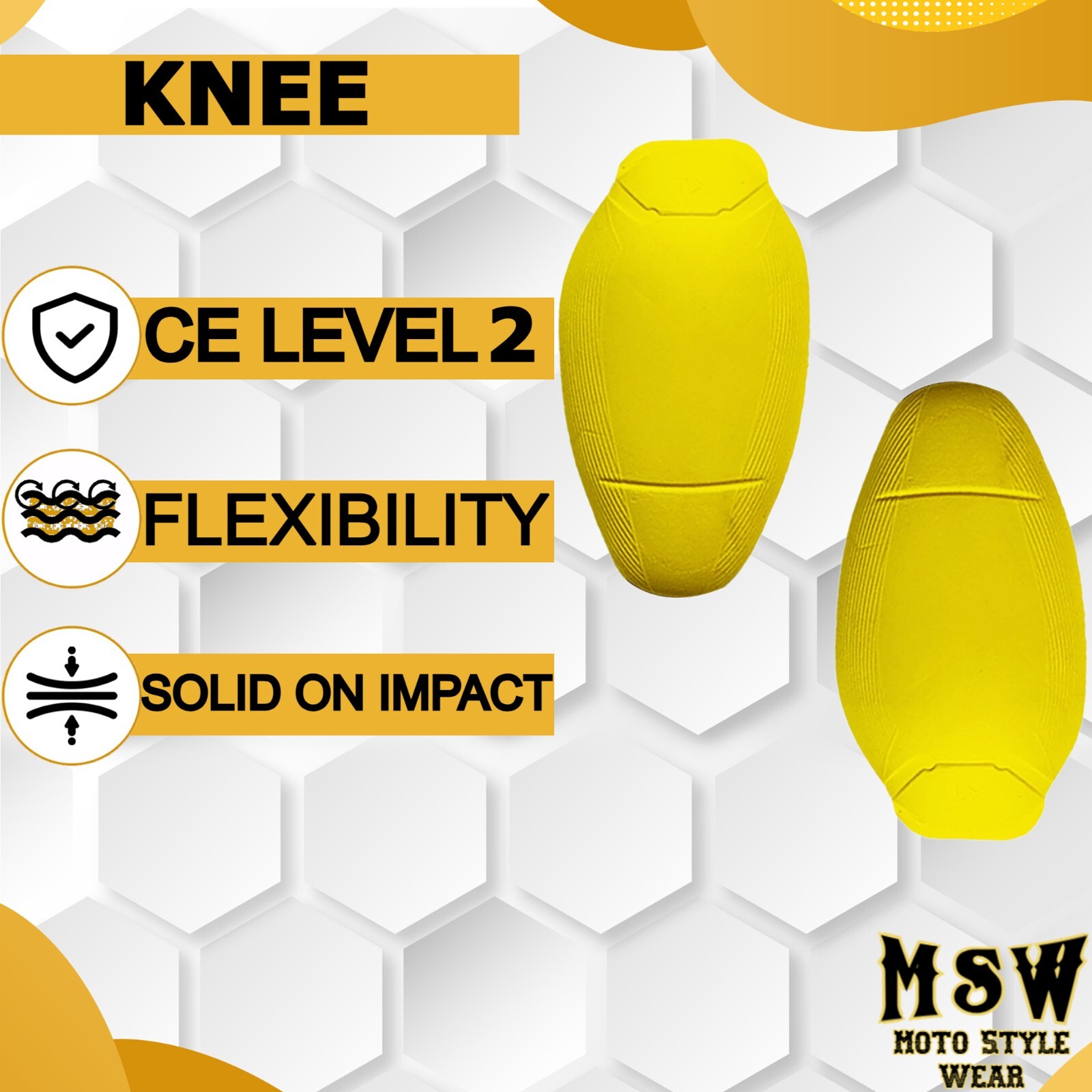 CE Level 2 Rated Knee Protective Pads – Motorcycle Pants – Shock Absorption