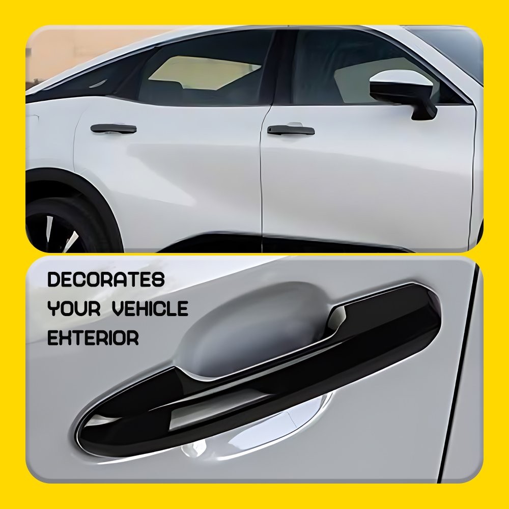Gloss Black Door Handle Cover Trim W/ Smart Key Hole For 19-25 Toyota Rav4 1~10X
