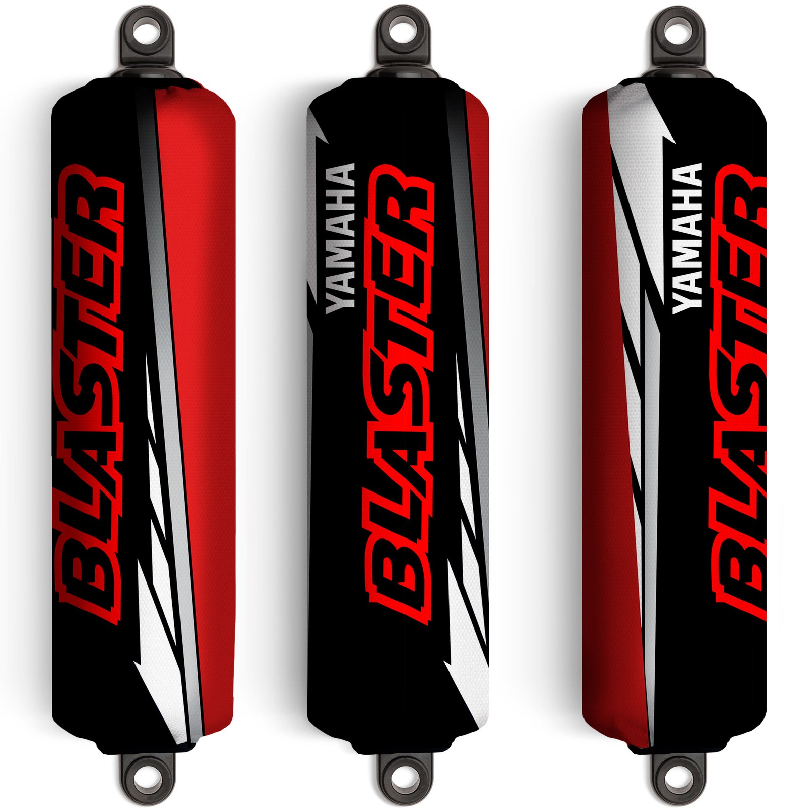Black & Red Shock Covers for Yamaha Blaster YFS 200 “Special Edition” (Set 3)