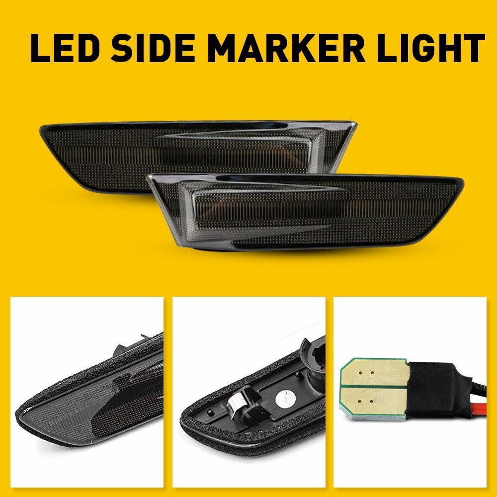 For 02-07 Nissan Skyline V35 Coupe White+Amber Lens LED Marker Lights Signal FZ