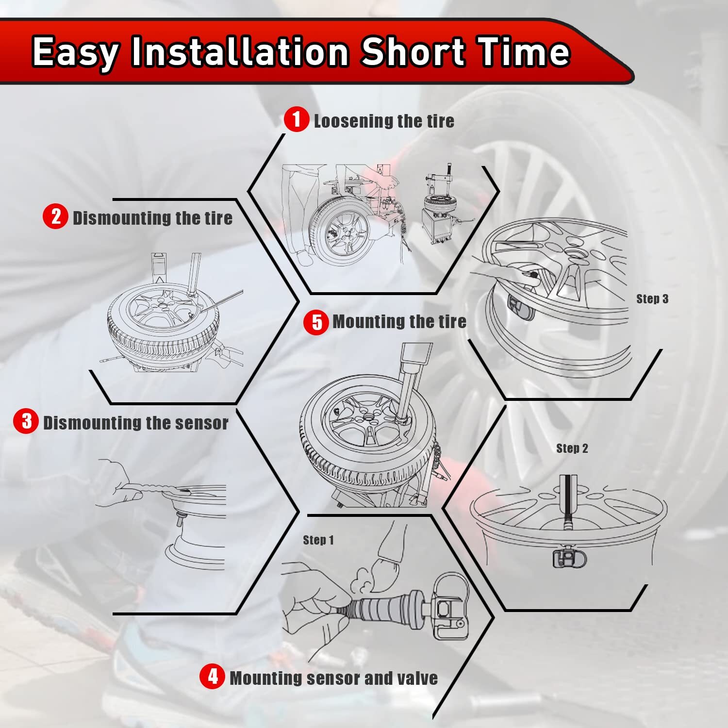 20pcs Autel MX-Sensor 2in1 Programmable TPMS Sensor Universal Tire Pressure Tool