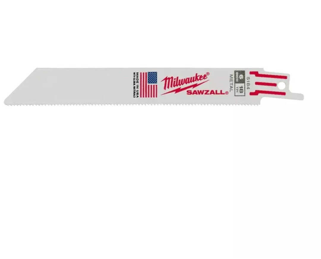 Milwaukee 48-00-5184 6″ 18 TPI SAWZALL Saw Blade (5-Pack)