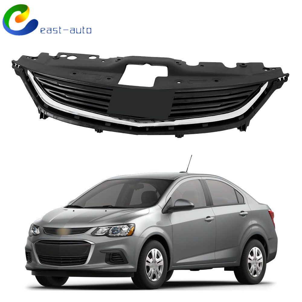 Front Upper Grille Grill Matte Black Chrome For Chevy Sonic 2017-2020 94538130