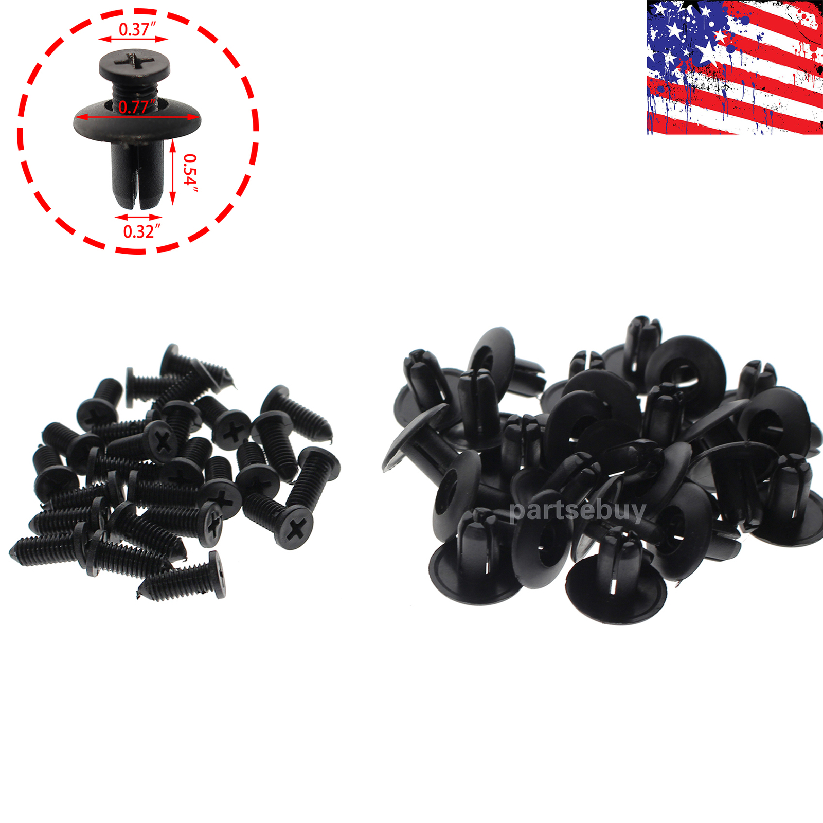 25pcs For Kia Spectra Spectra5 Optima Sephia Mazda Genesis etc. Retainers Rivets