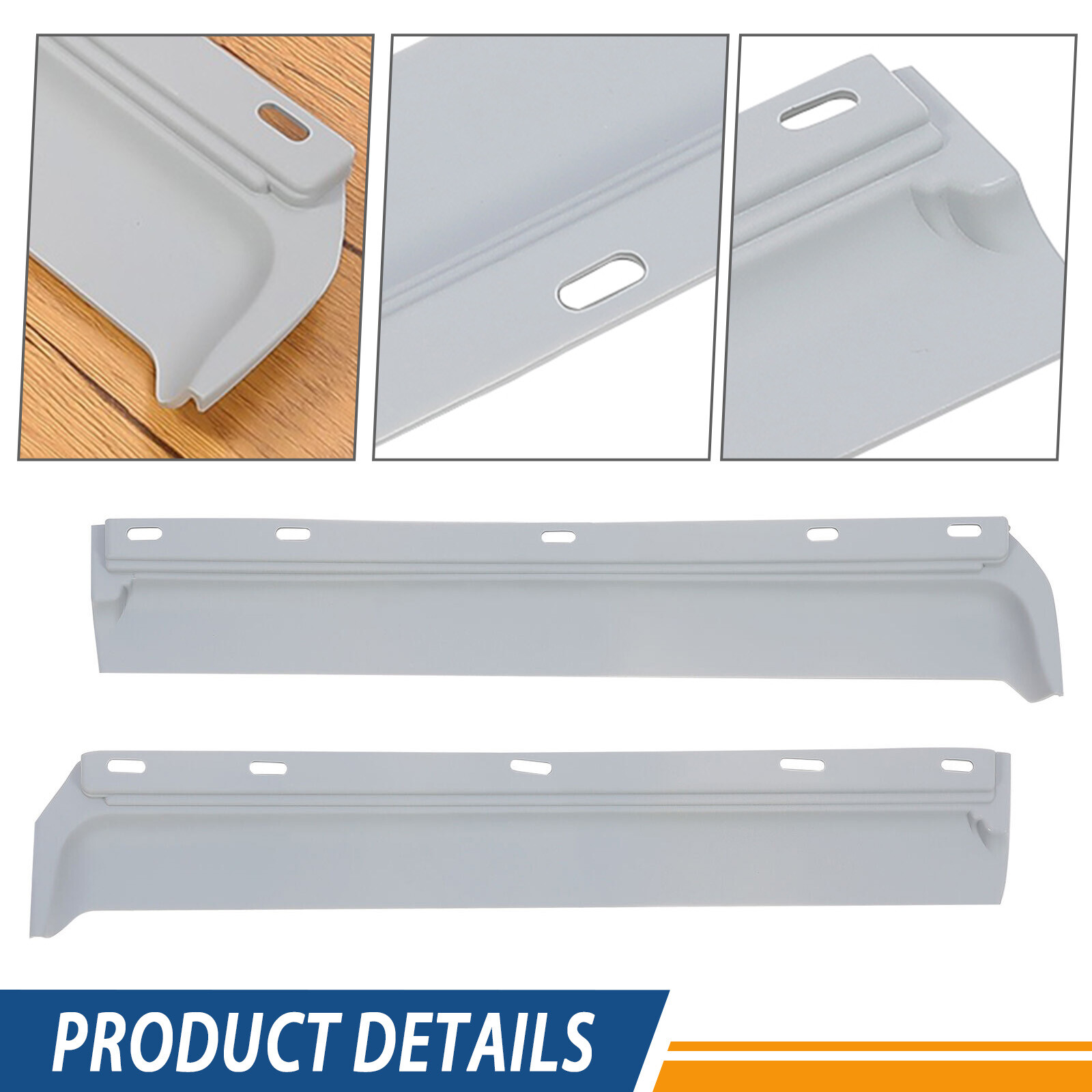 6 Pcs Painted Front Bumper Filler Set Gray ABS For Cadillac Eldorado (1973-1974)