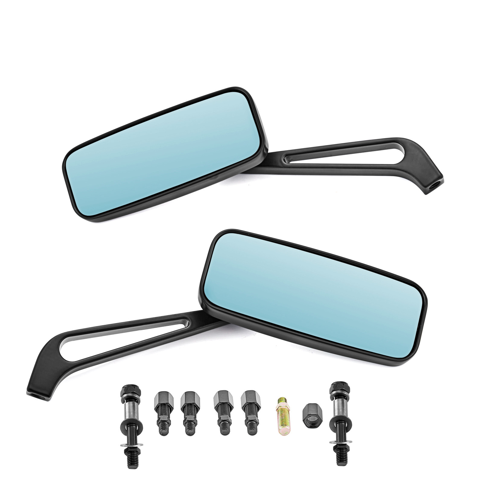 MOFUN Rectangle Black Rear-View Mirrors For Harley Road Glide TOURING Road King