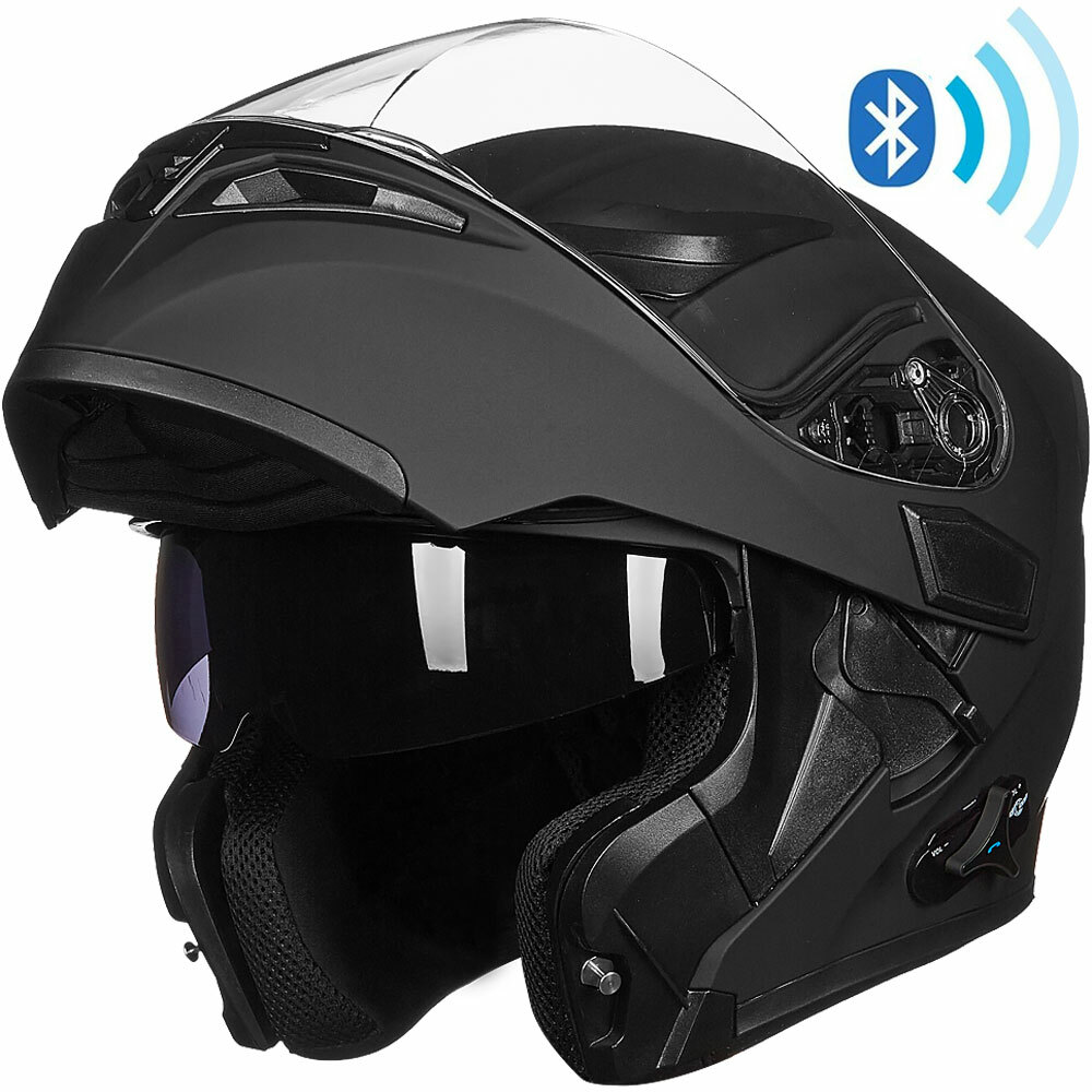 ILM USED Bluetooth Motorcycle Helmet Flip up Modular Dual Visor Intercom FM DOT