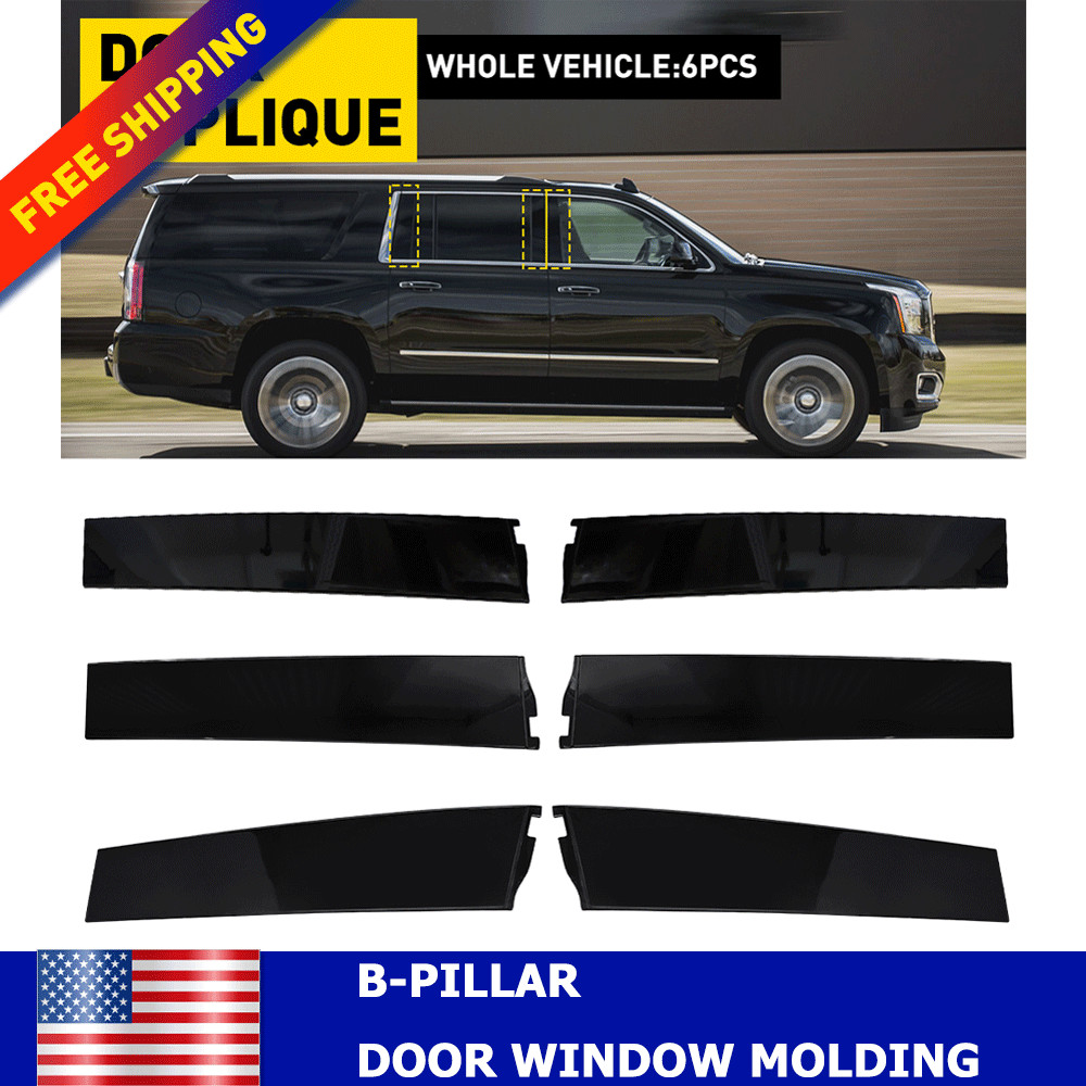 RH & LH Applique Door B Pillar Trim Fit Chevy 2015-2020 Tahoe GMC Yukon Suburban