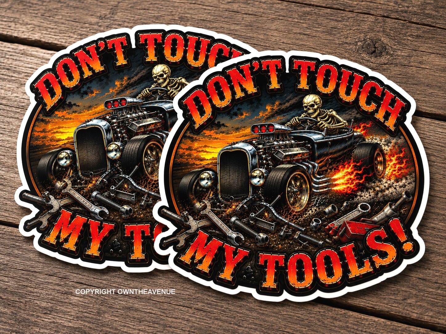 x2 Don’t Touch My Tools! Toolbox Mechanic Garage V01A Sticker Decals