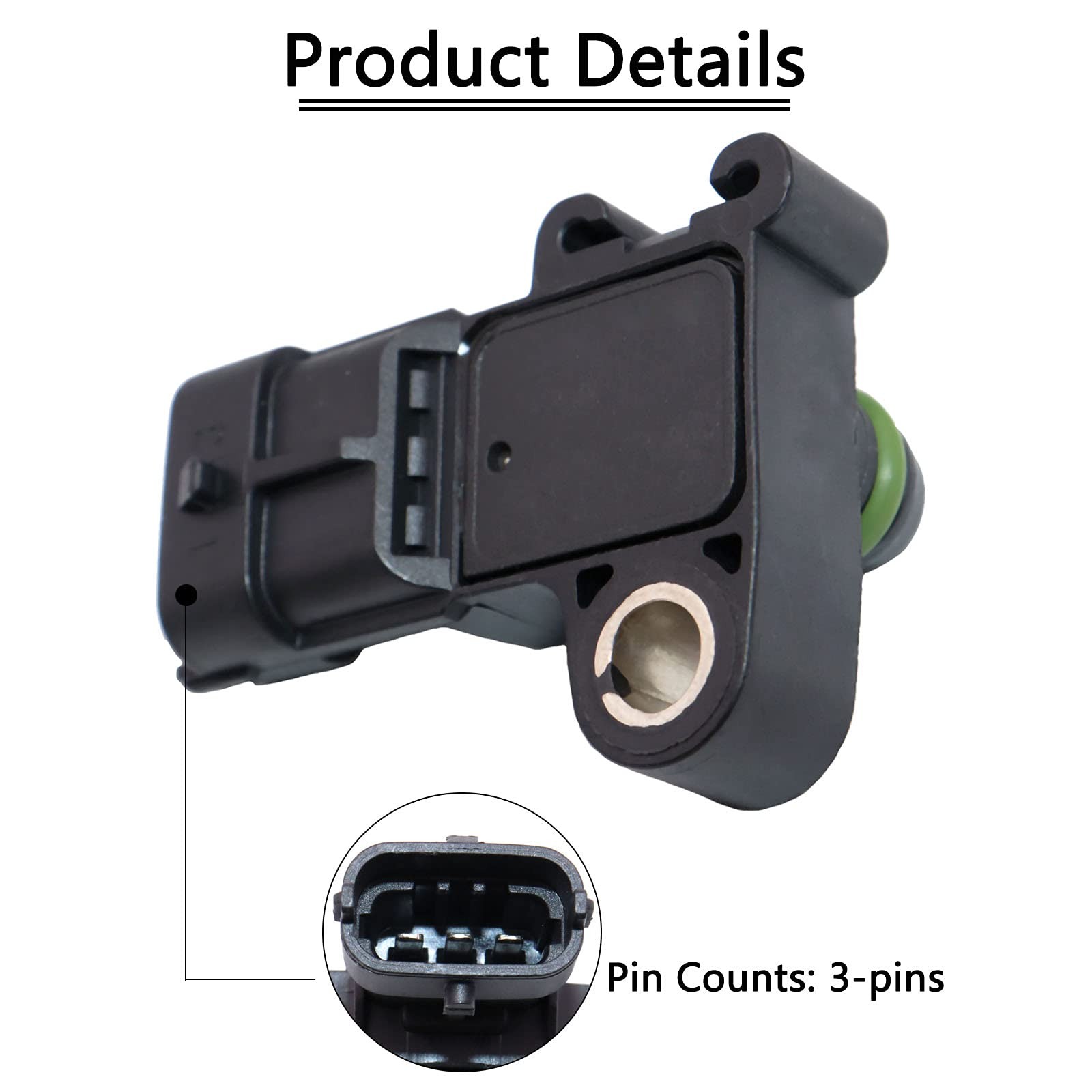 KEJSTED Manifold Absolute 4.3 cm (W) x 5.3 (L) x 3.1 (H), Black