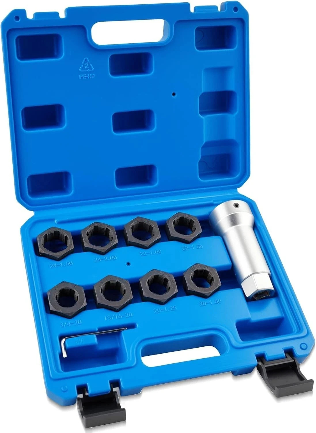 10-Piece Axle Spindle Thread Chaser Set – Includes 8 Dies & 1-1/16″Extension …