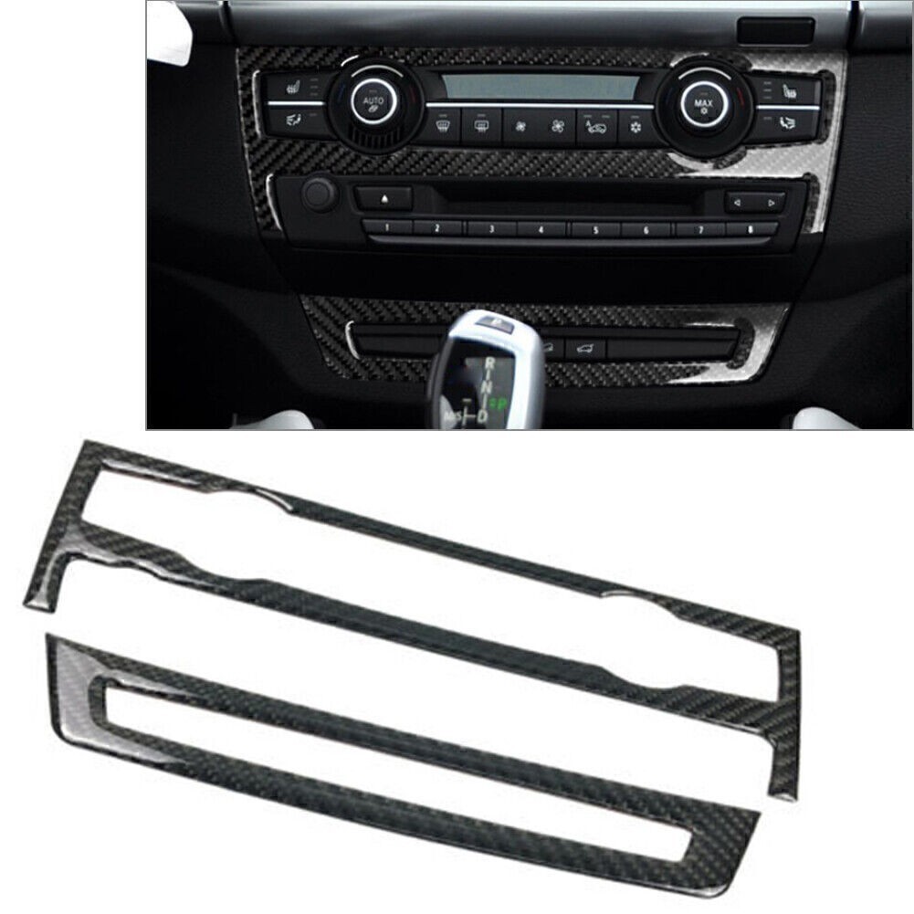 Carbon Middle Air Vent Switch Panel Cover Trim For BMW E70 X5 E71 X6 2008-2013