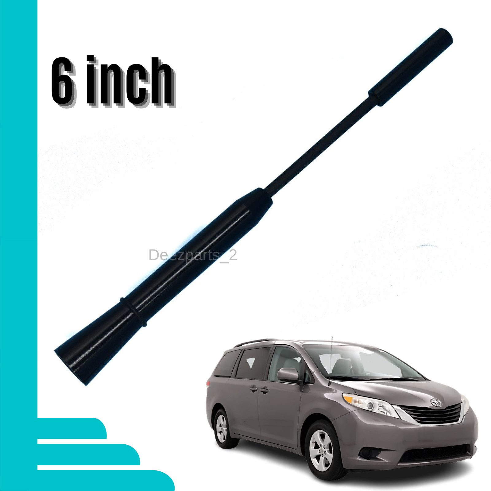 6 Inch Replacement Antenna Black for Toyota Sienna 1998-2015