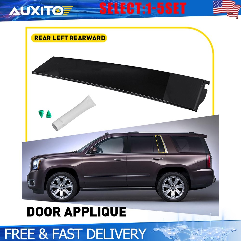 Rear Left Rearward Door Molding 926-245 Gloss Black For 15-18 GM GMC Yukon 1-5X