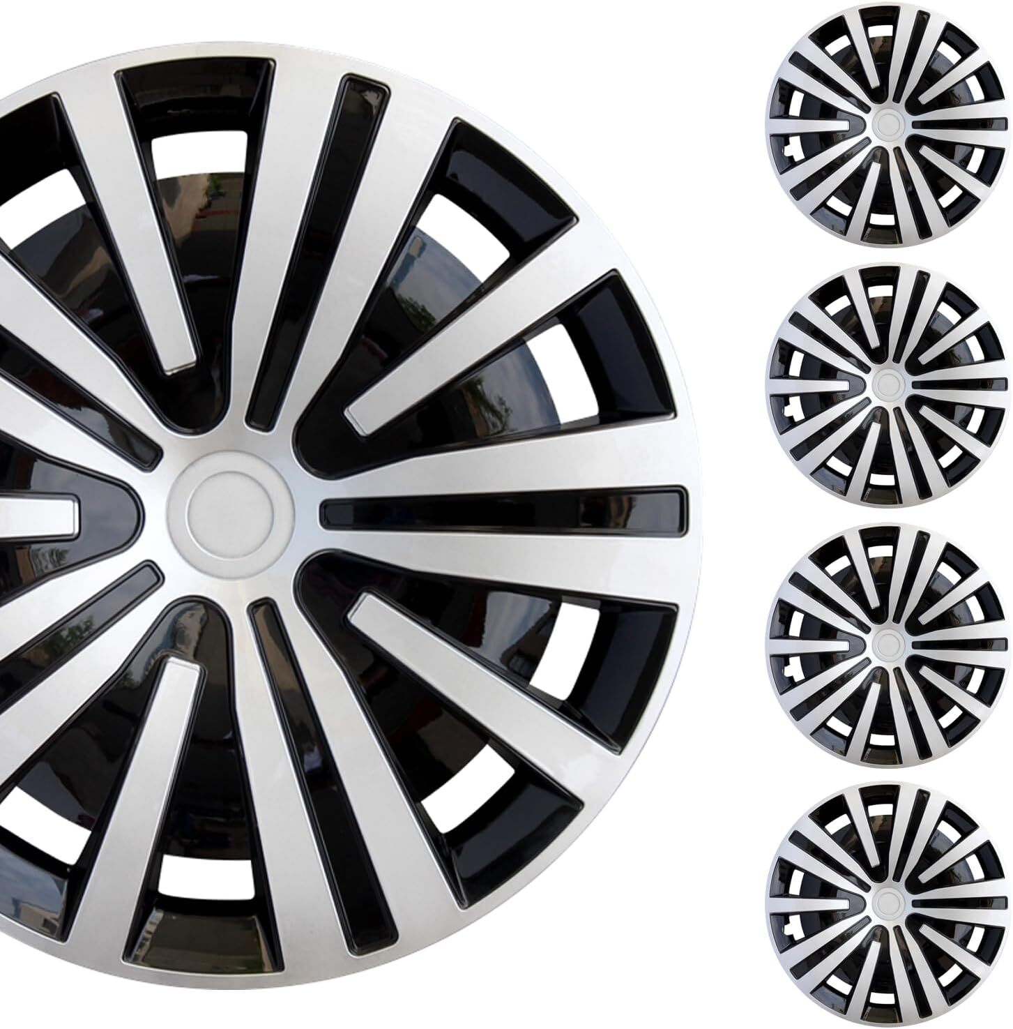 Set of 4 16″ NEW Wheel Covers Snap On Full Hub Caps fit R16 Tire & Steel Rim