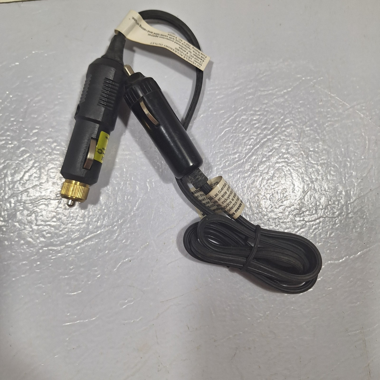 Double Male to Male Cigarette Lighter Plug Extension Cable w Fuse 12V VEC012CBD