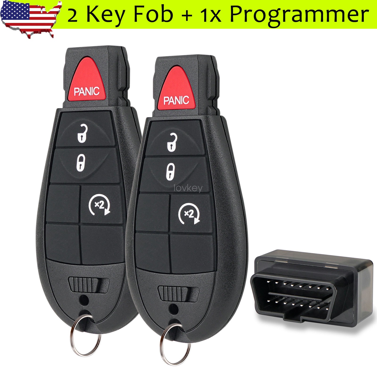 2 For 2009 2010 2011 2012 Dodge Ram 1500 2500 3500 Remote Key Fob & Program Tool