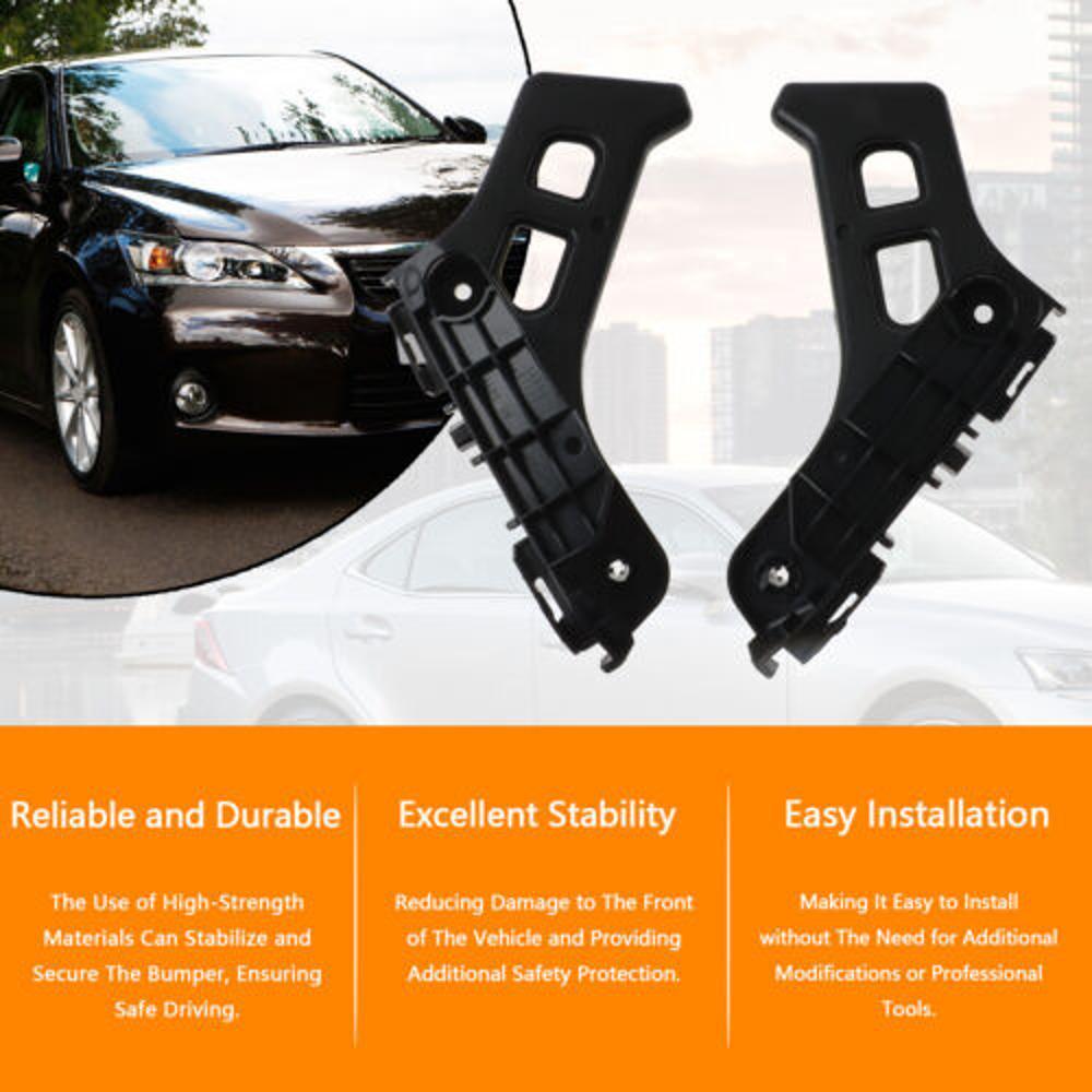 2 Pcs Front LH + RH Plastic Bumper Bracket Set For 2011-2017 Lexus CT200h USA