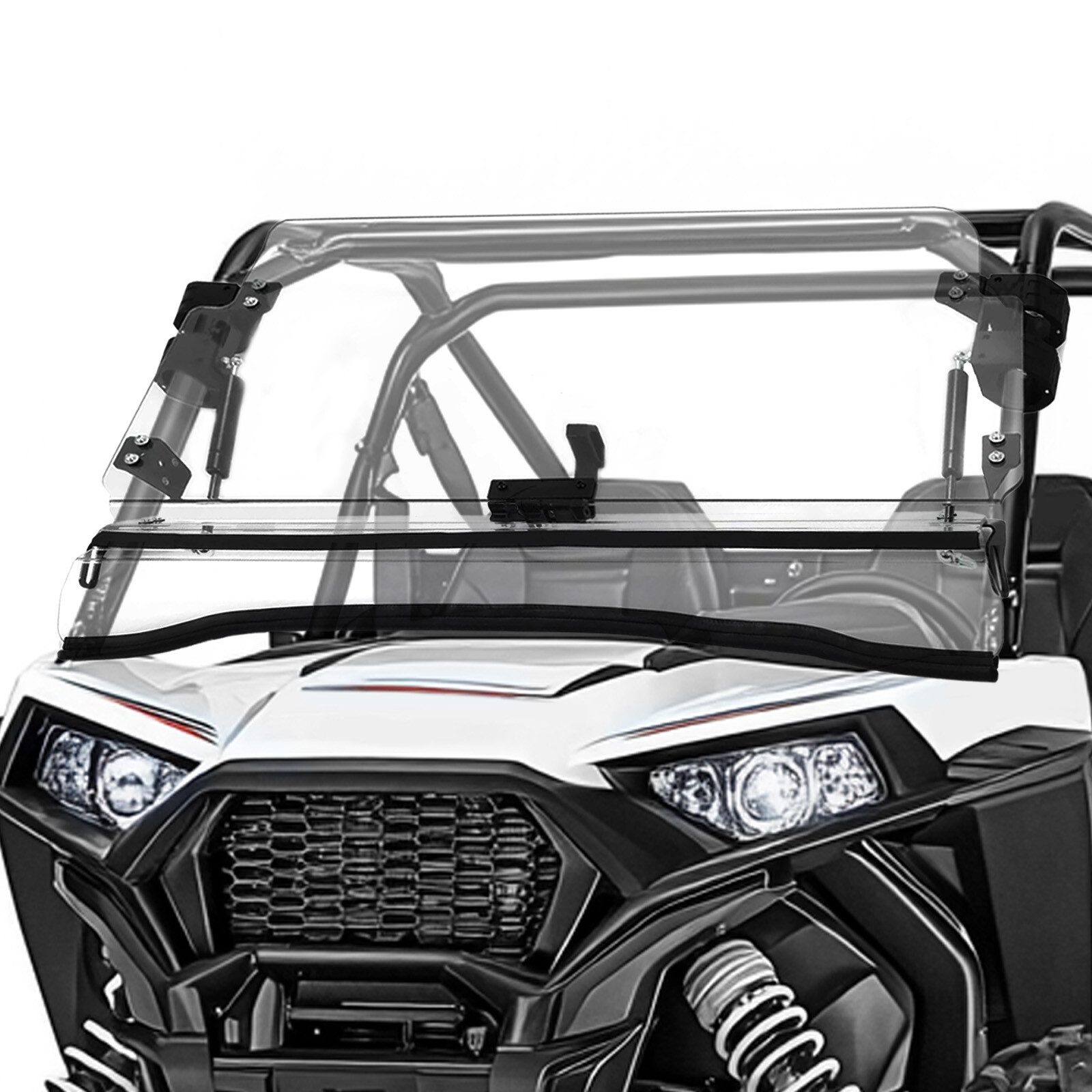 Clear Flip Front Windshield For Polaris RZR 800/S 800/4 800/ XP 900 2008-2014