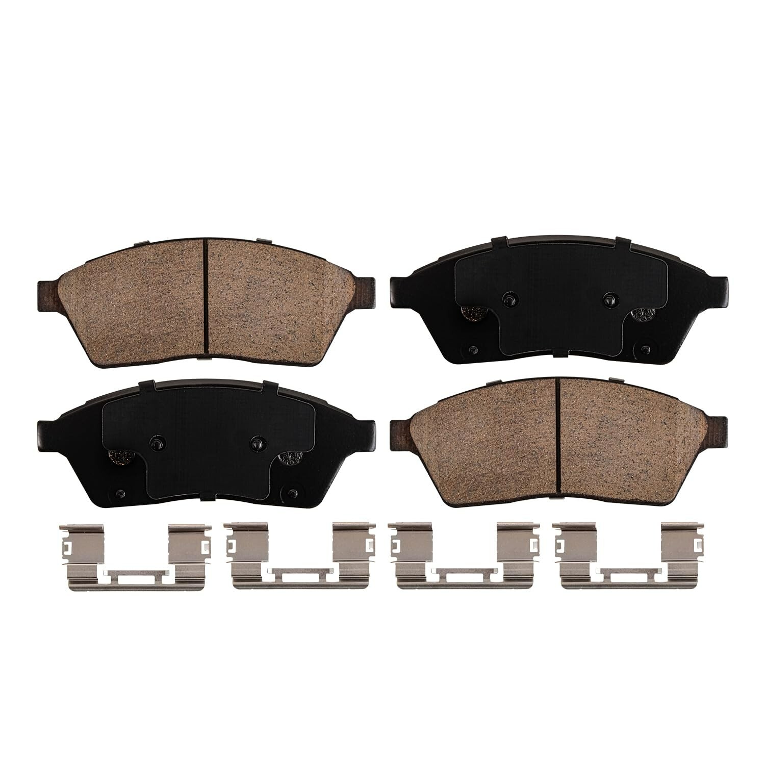 Front and Rear Ceramic Brake Pad Kit with Hardware for 2010-2016 Cadillac SRX