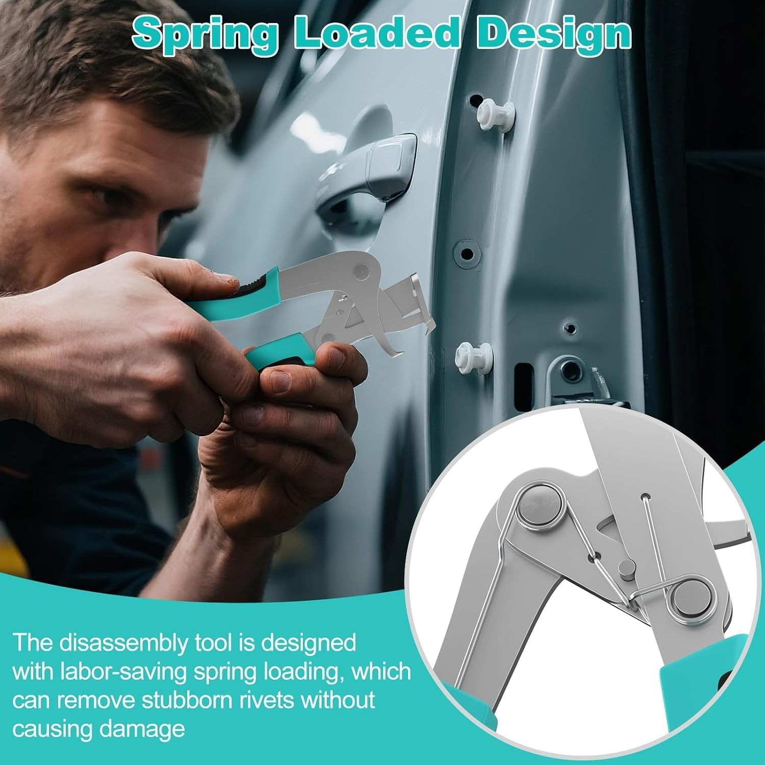 Car Clip Pliers, Spring-Loaded Panel Clip Removal Pliers Tool, Professional Auto