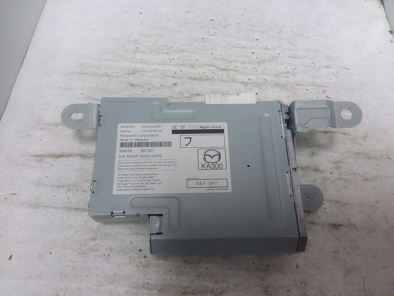 Satellite Radio Tuner Receiver Module ID KA0P66DRX Fits 16 MAZDA CX-5 1878978
