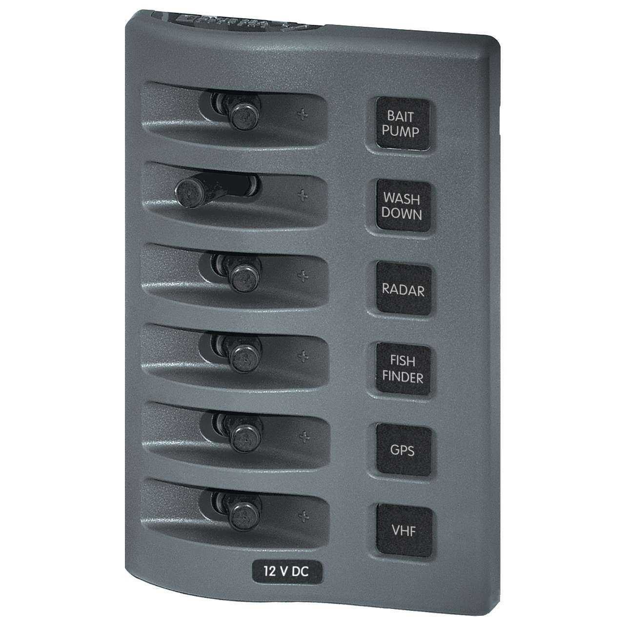 Blue Sea 4307 WeatherDeck 12V DC Waterproof Switch Panel 6 Position Marine Boat