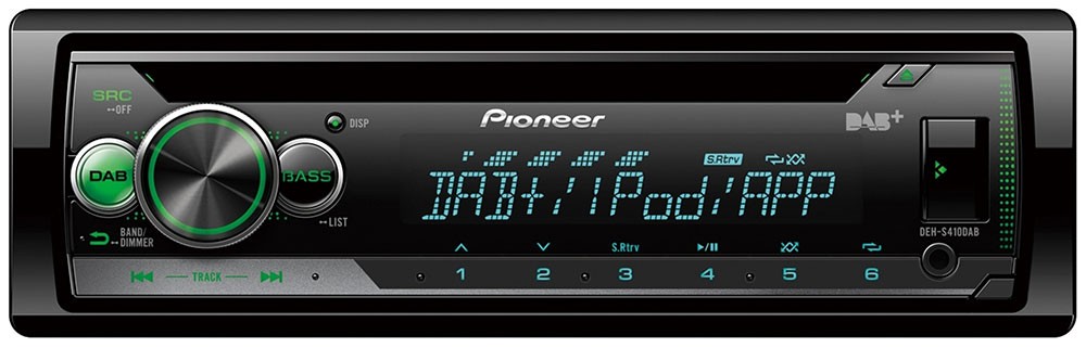 Pioneer DEH-S410DAB 1 DIN 4-Channel DAB+ Car Radio AUX USB Black