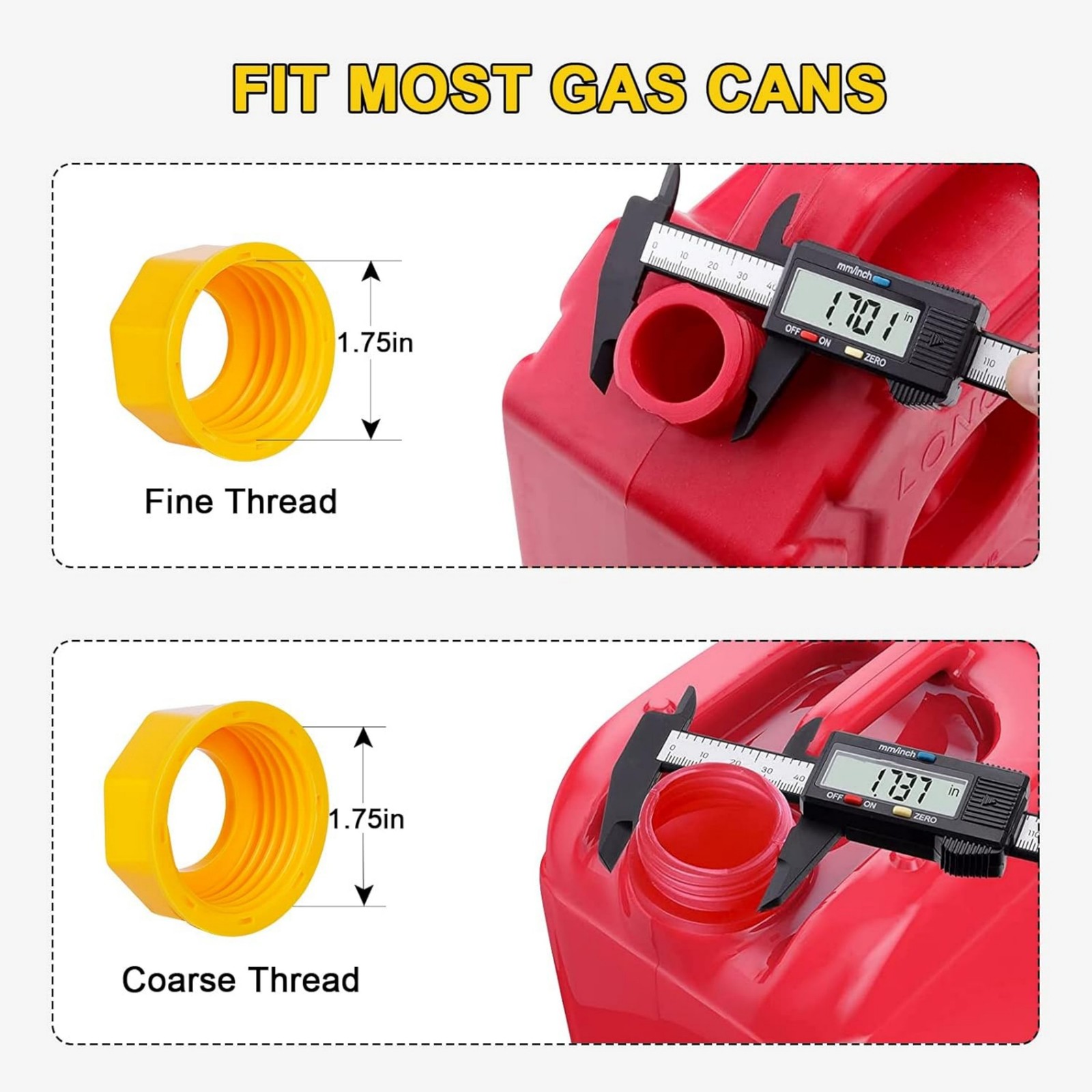 5X Gas Can Spout Nozzle Vent Kit Replacement for Plastic Gas Cans Old Style Caps