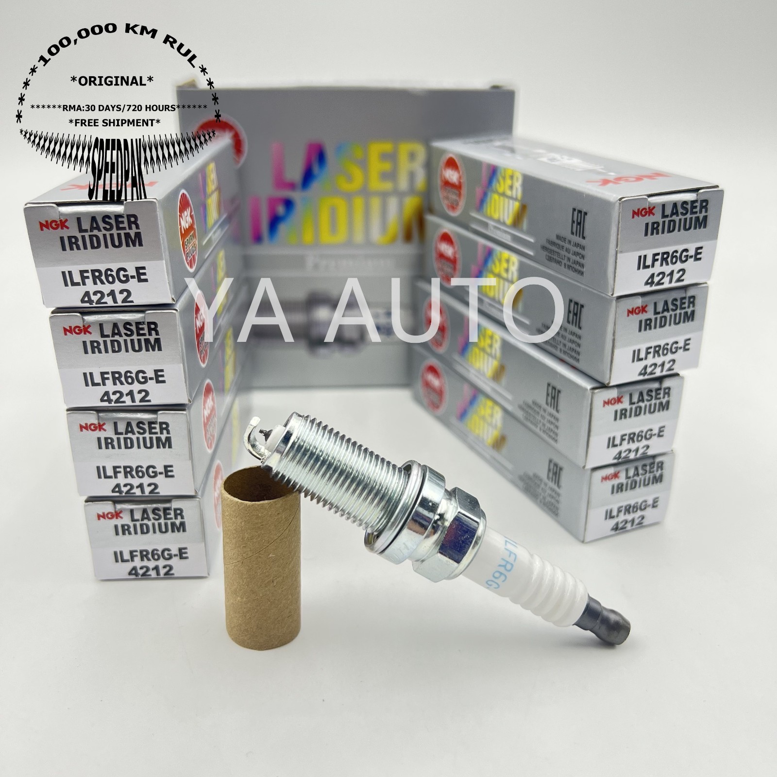 Set of 8 NGK Laser Iridium Spark Plug Nickel Core Tip Standard 0.032in ILFR6G-E
