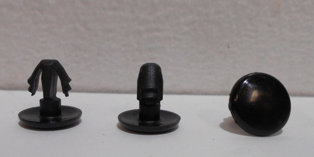 Lot of 100 Black Plastic Fastener Push In Cover Weatherstrip Clips Plug .27″ Dia
