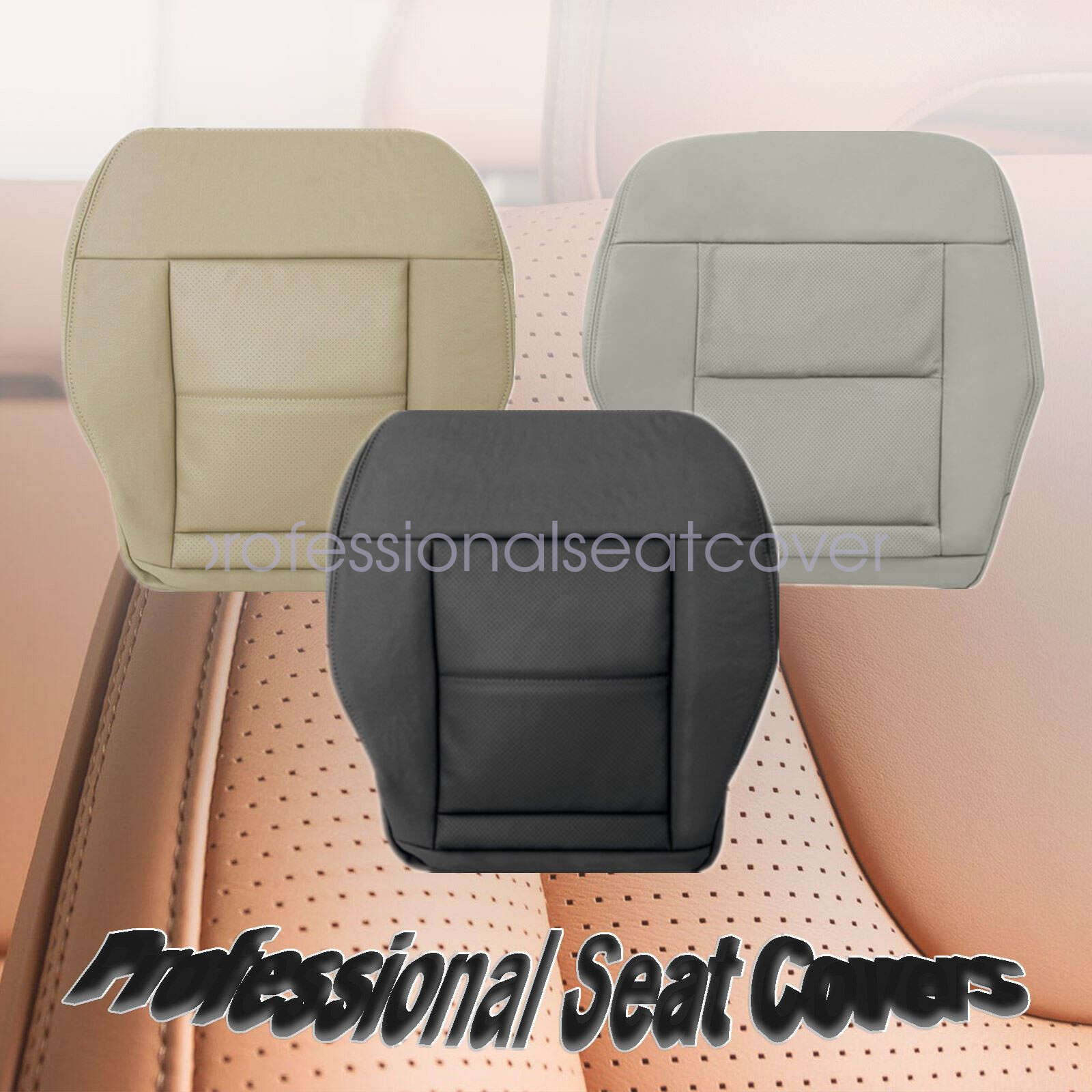 For 2010-2014 Mercedes-Benz E350 E550 Driver Passenger Seat Cover Black/Gray/Tan