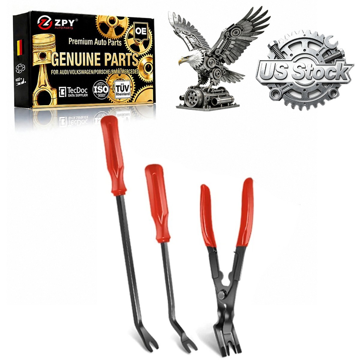Door Trim Rivets Clips Pliers Fastener Remover Puller Pry Bar Tool Kit Trim Clip