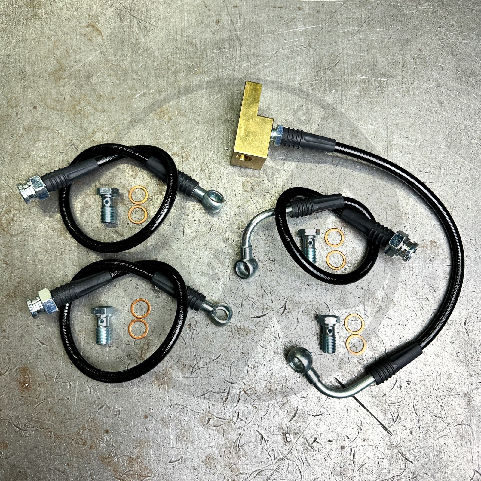 Black Stainless Steel Front & Rear Brake Line Kit for 90-05 Mazda Miata NA/NB