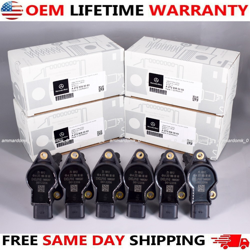 Brand New OEM Set of 6 PCS Ignition Coils 19005267 for 2005-2010 Mercedes-Benz
