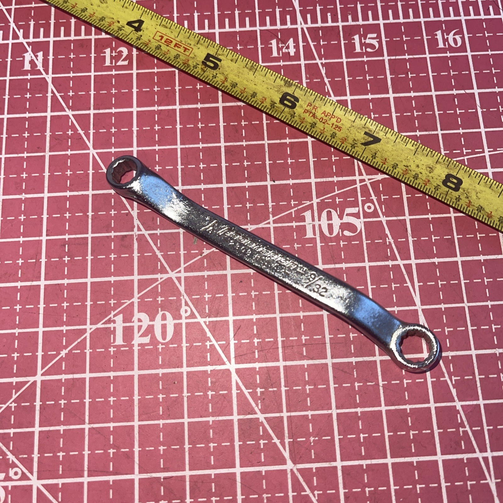 NOS PROAMERICA USA 2308 1/4 X 9/32 In SAE Stubby Offset 12 Point Box End Wrench