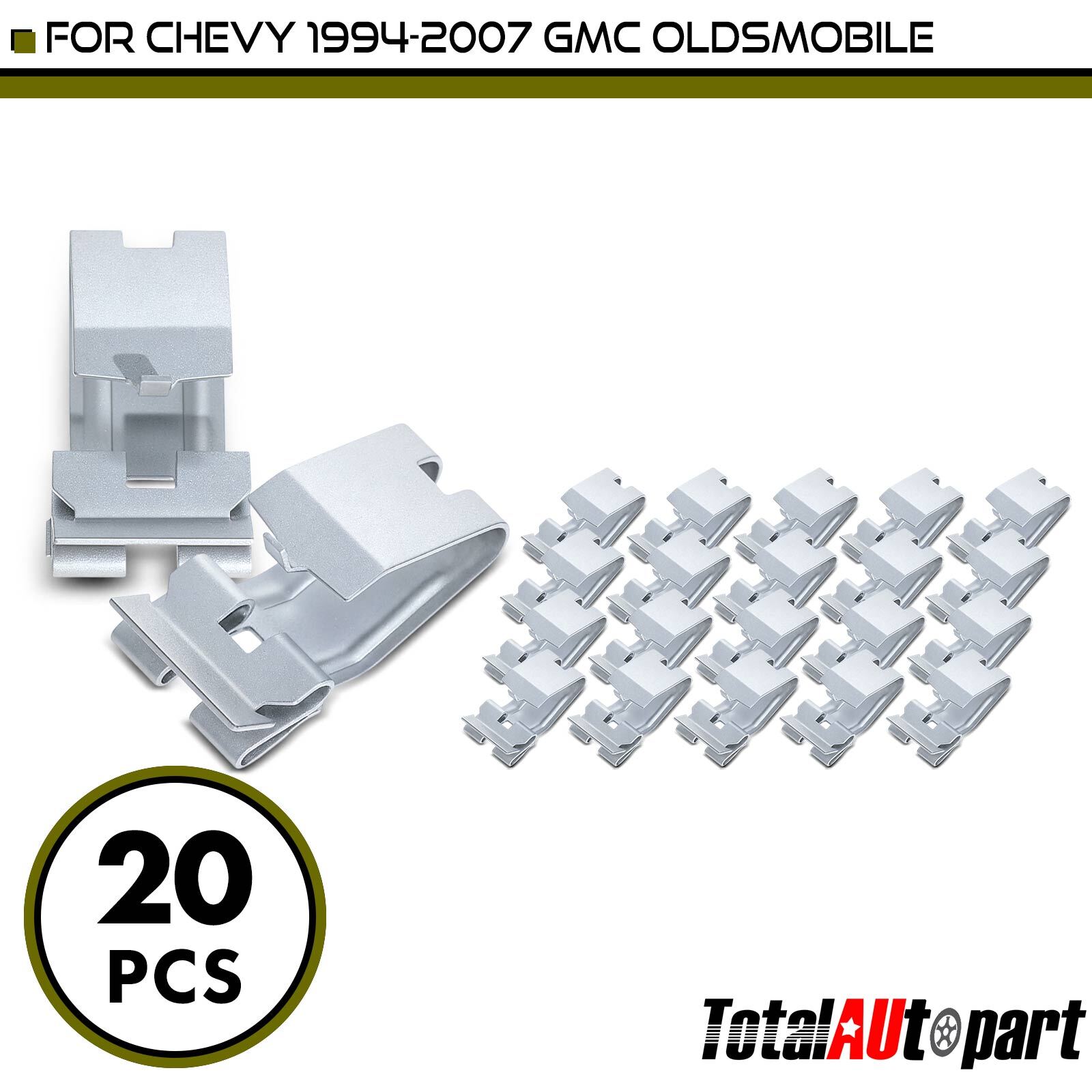 20Pcs Radiator Grille Retainer Clips for Chevrolet Silverado GMC Zinc Organic