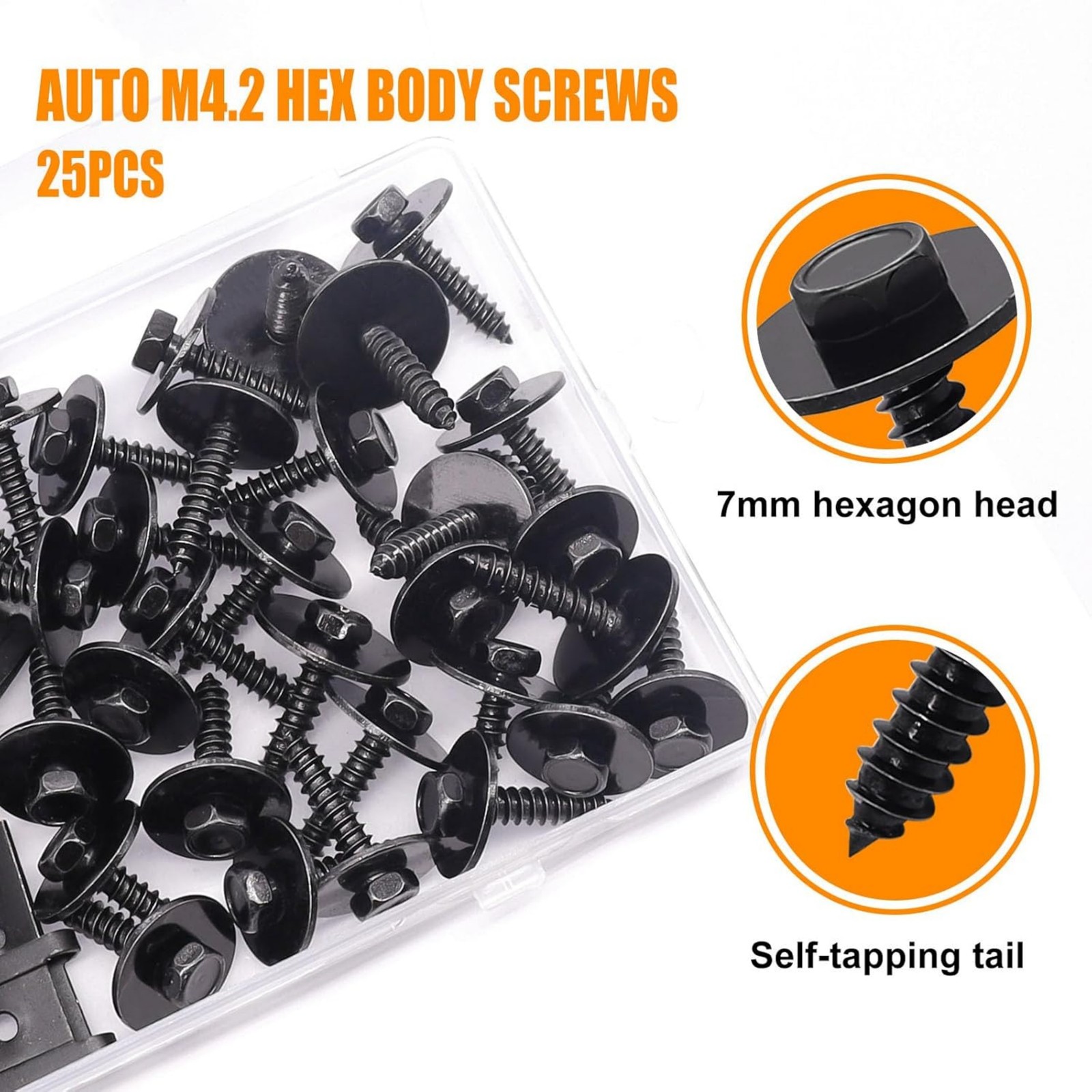 100PCS M4.2 Universal Fender Liner Screw U Nut Kit Engine Splash Shield Hex Head