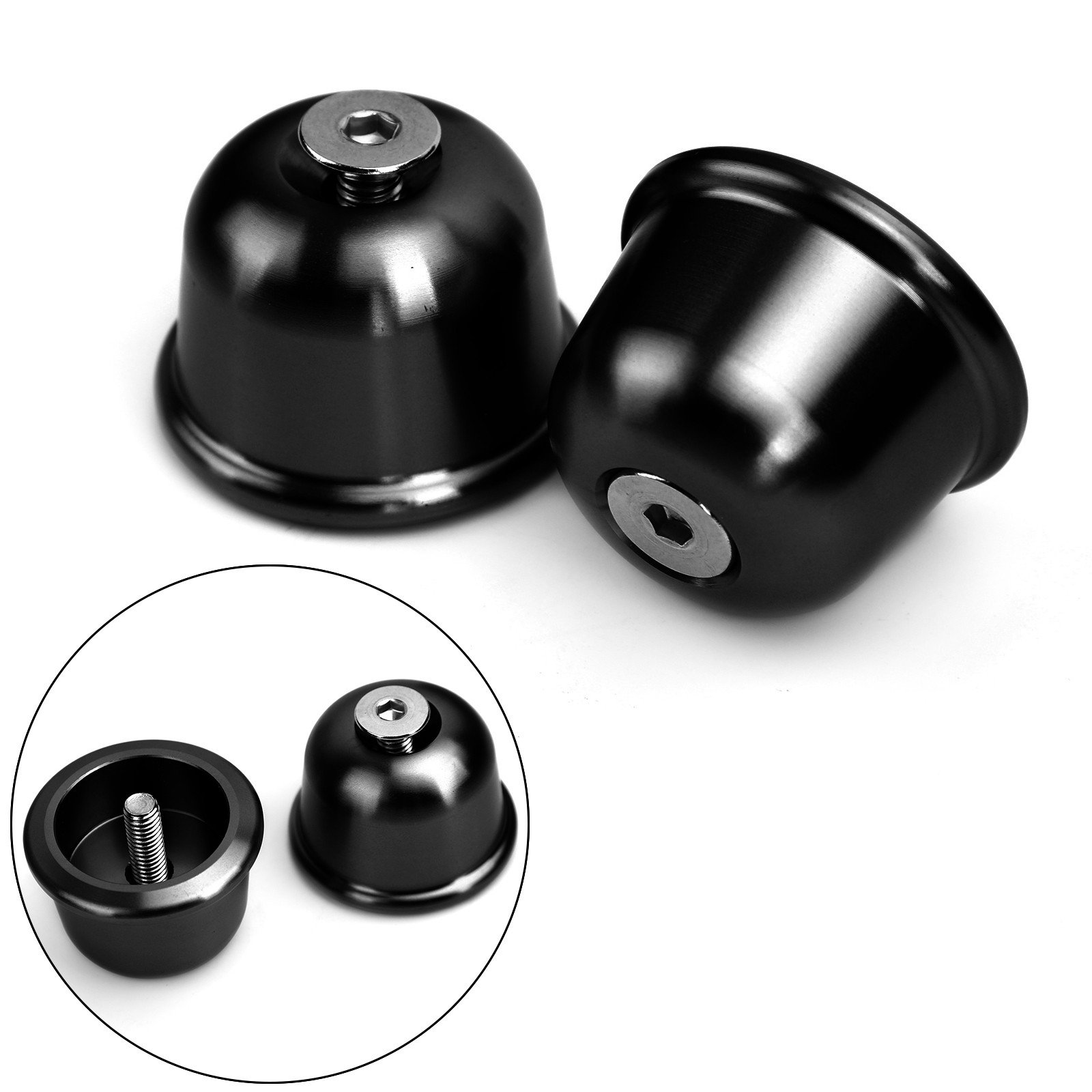 CNC Black Bar End Caps for Triumph Bonneville Street Twin T100 T120 2016-2020