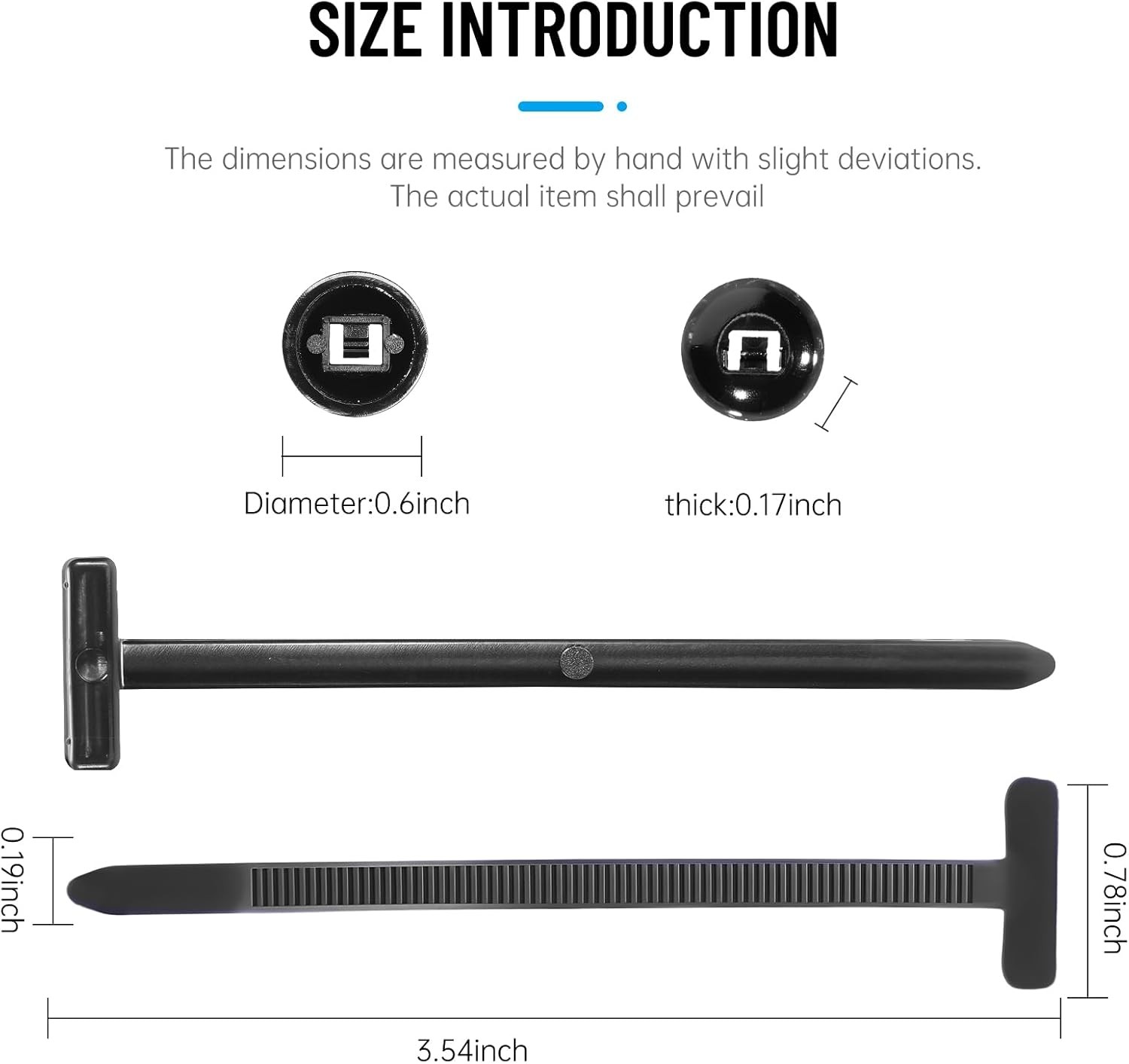 100PCS Nylon Universal Cable Tie Buckle, Heavy Duty Self-Locking Zip Black